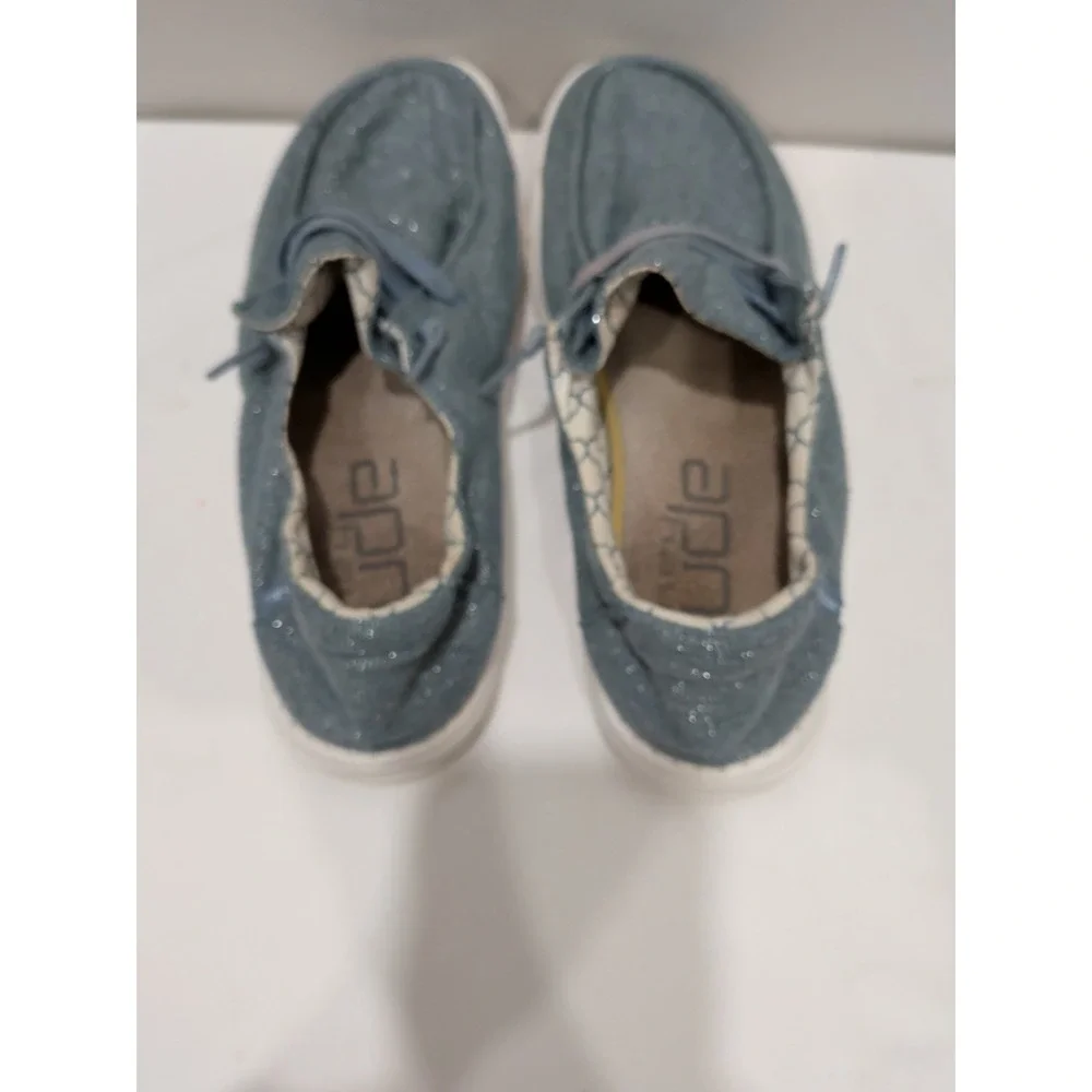 HEY DUDE WENDY SPARKLING SHOE BLUE STONE Women's Sz 8
